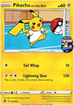 Pikachu on the Ball - 001/005 Fustal Series - Black Star Promo